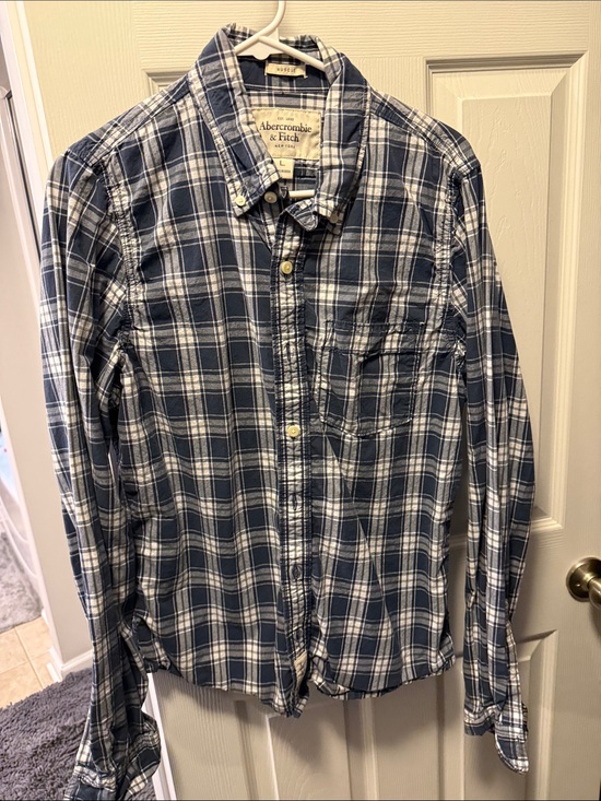 Abercrombie & Fitch Other - Abercrombie & Fitch Navy and White Plaid Button-Down Shirt